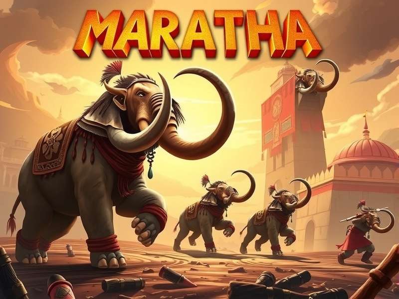 Maratha Mammoth game banner showing Maratha warriors in battle
